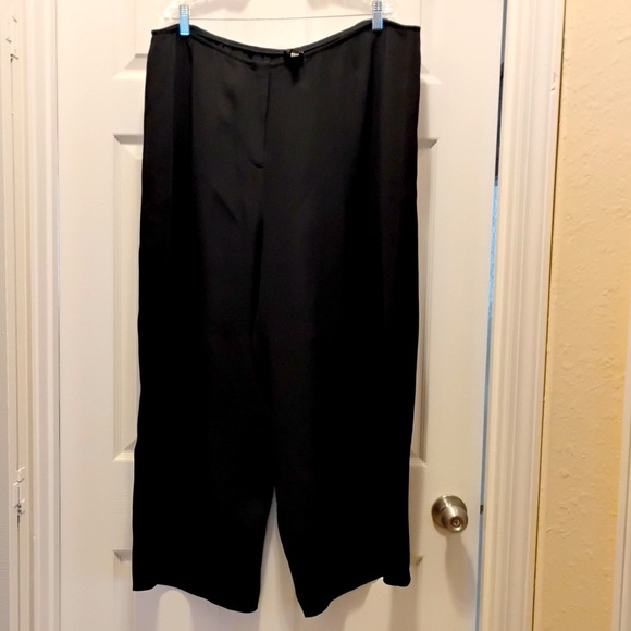 Eileen Fisher Silk Georgette Crepe Wide-Leg Pant Ankle Length Easy Fit Size 3XL - Picture 1 of 8